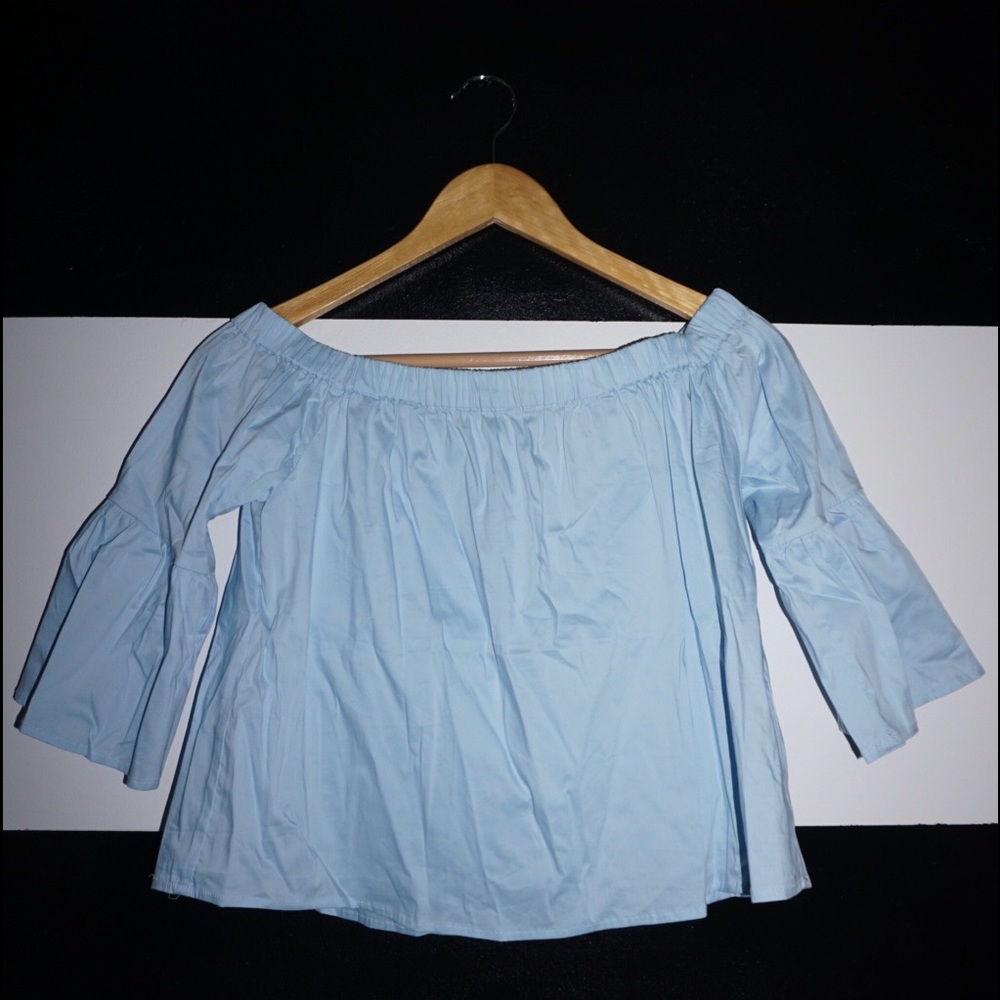 Light Blue off the Shoulder Tee